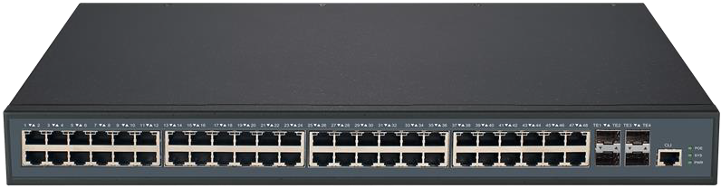 Switch manageable 48x 10/100/1000 - MTS1728-4800-4-POE - BABAYAMA Fibres  Optiques et FTTH Location Vente